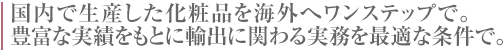 国内へも、海外へも。豊富な実績をもとに
輸出入に関わる実務を最適な条件で。