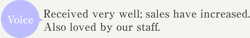 Voice Received very well; sales have increased. Also loved by our staff. 